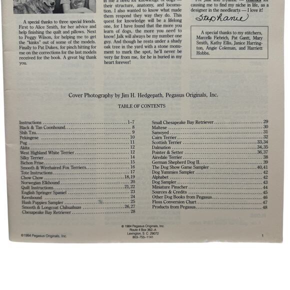 Vintage Dogs Collection 4 Cross Stitch Design Pamphlet 1984 Pegasus Publication - Picture 3 of 5